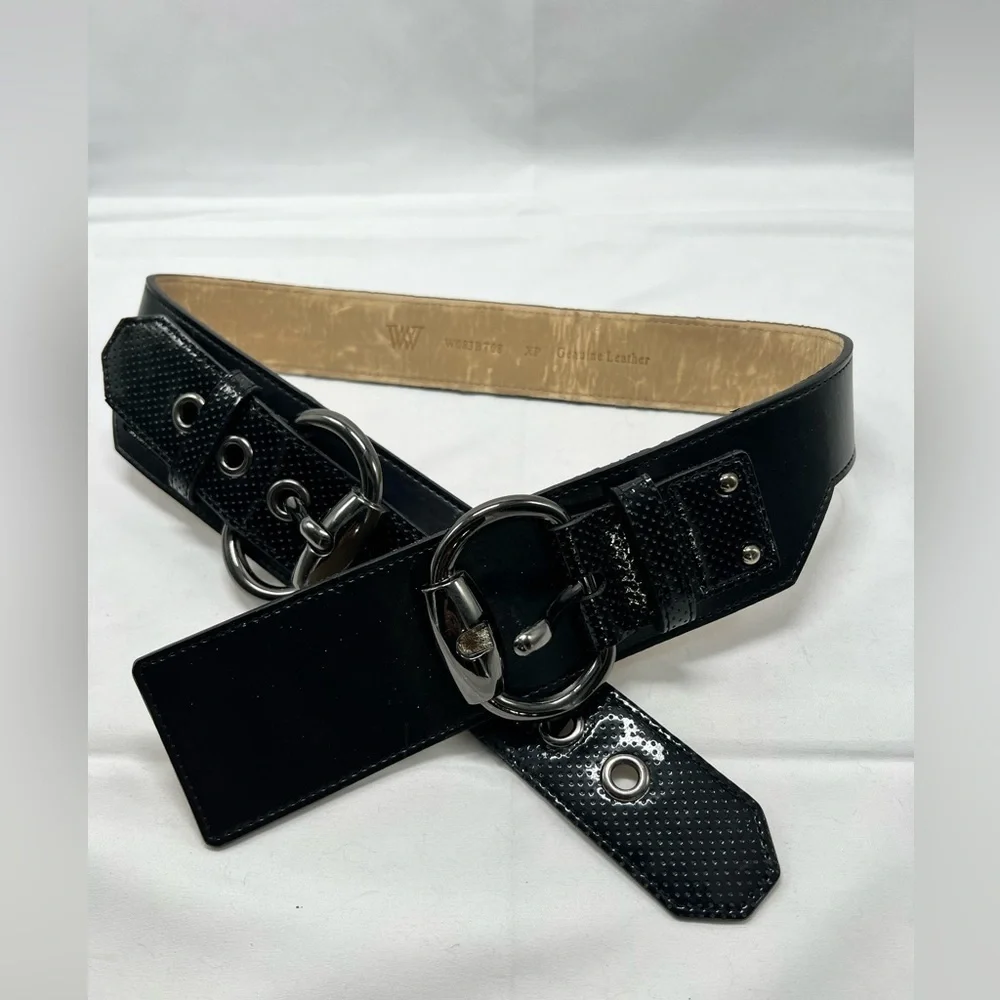W by Worth wide double buckle belt